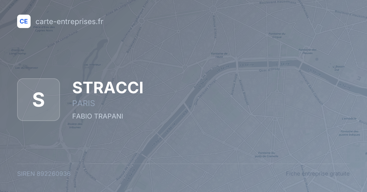 STRACCI — 892260936 — fiche entreprise