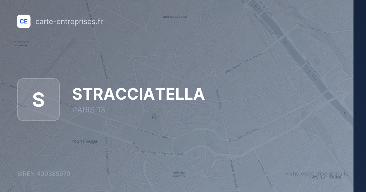 STRACCIATELLA — 400385670 — fiche entreprise