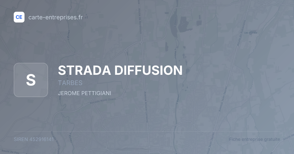 STRADA DIFFUSION — 452916141 — fiche entreprise