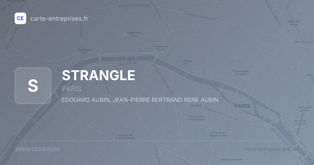 STRANGLE — 903169209 — fiche entreprise