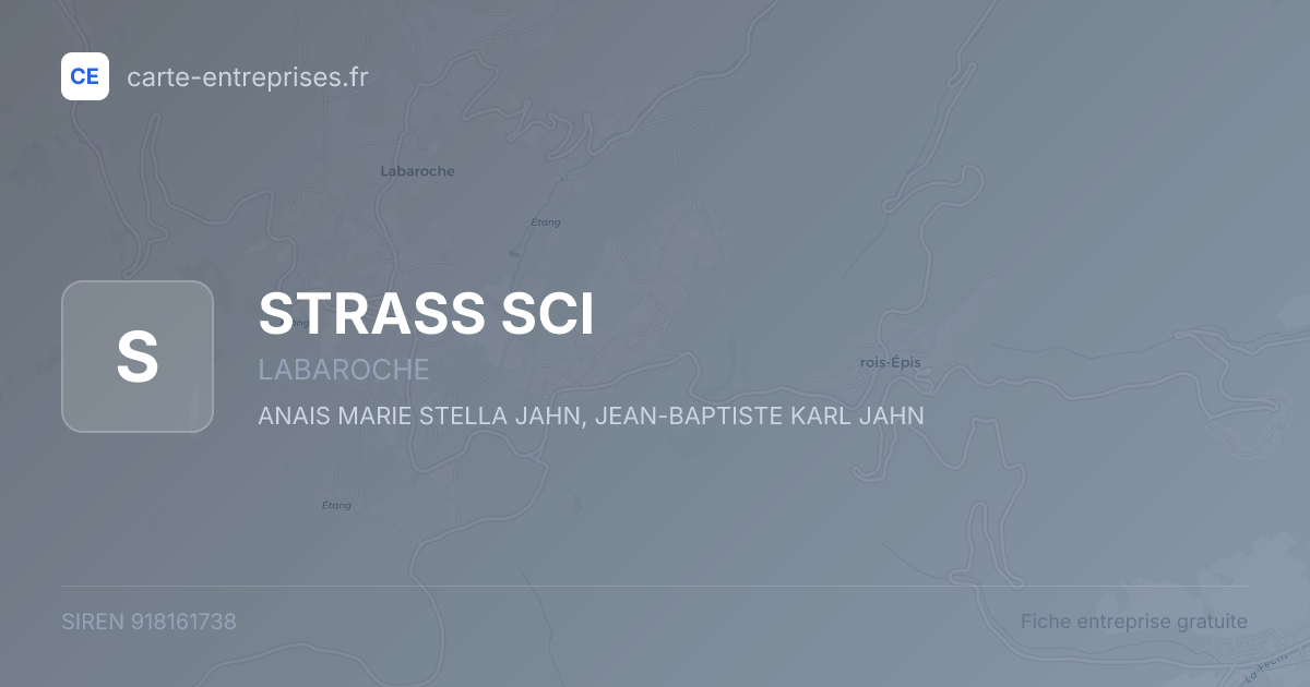 STRASS SCI — 918161738 — fiche entreprise