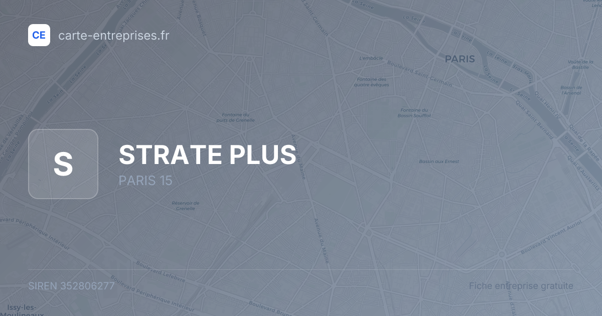 STRATE PLUS — 352806277 — fiche entreprise