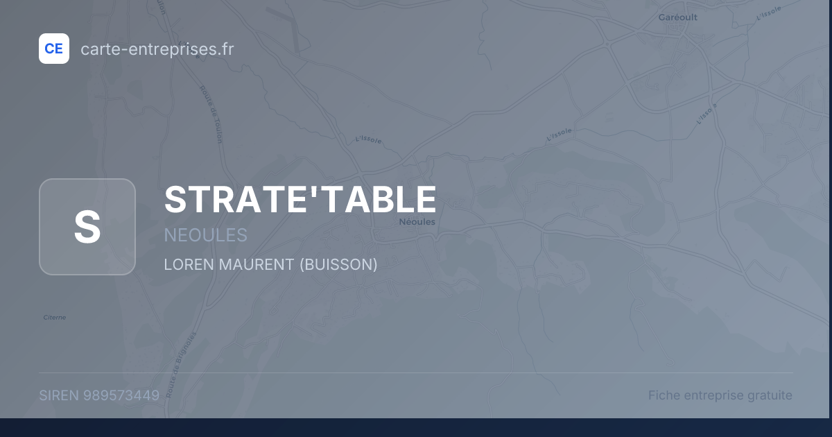 STRATE'TABLE — 989573449 — fiche entreprise
