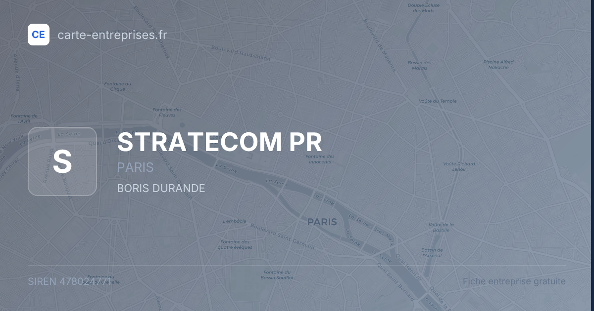 STRATECOM PR — 478024771 — fiche entreprise
