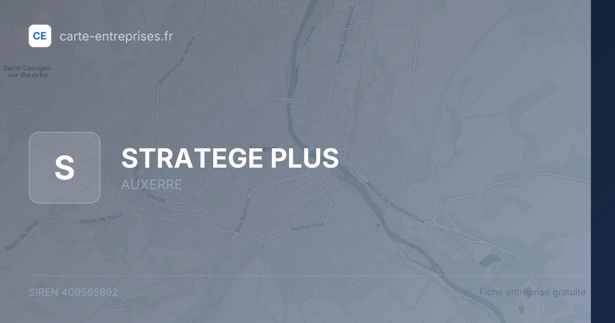 STRATEGE PLUS — 409565892 — fiche entreprise