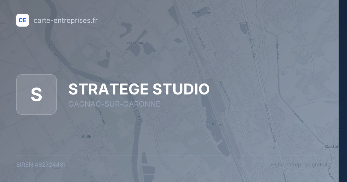 STRATEGE STUDIO — 482724481 — fiche entreprise