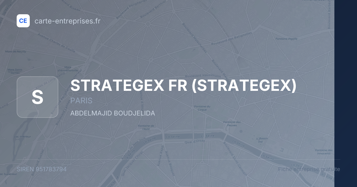STRATEGEX FR (STRATEGEX) — 951783794 — fiche entreprise
