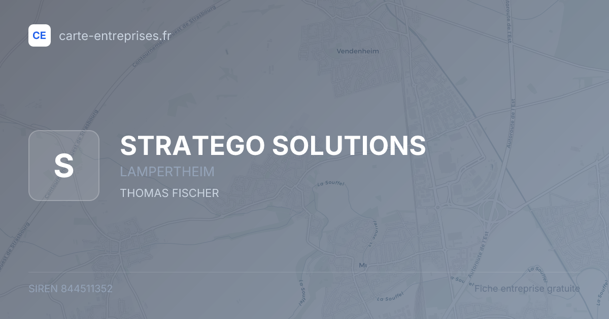 STRATEGO SOLUTIONS — 844511352 — fiche entreprise