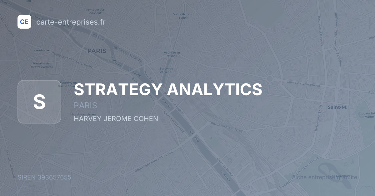 STRATEGY ANALYTICS — 393657655 — fiche entreprise