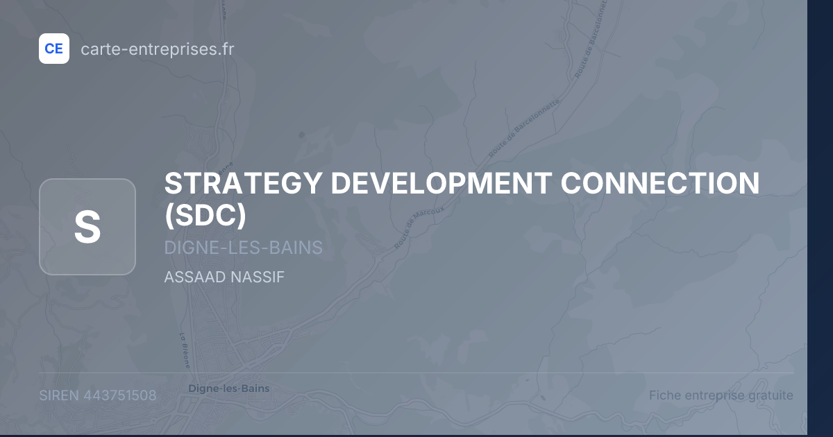 STRATEGY DEVELOPMENT CONNECTION (SDC) — 443751508 — fiche entreprise