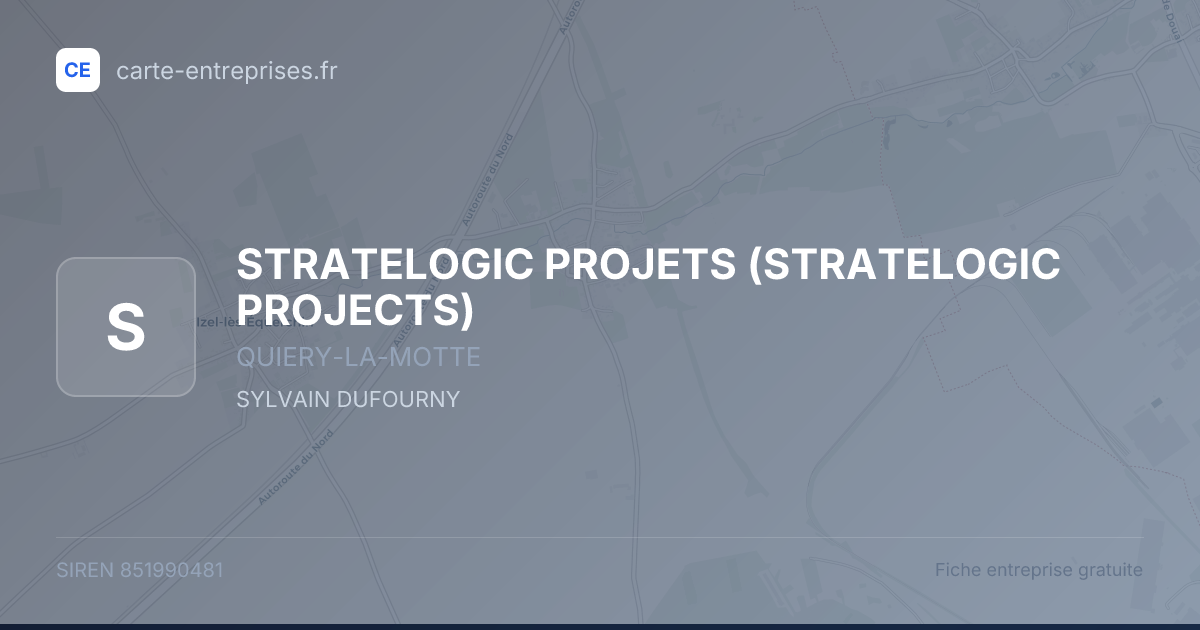 STRATELOGIC PROJETS (STRATELOGIC PROJECTS) — 851990481 — fiche entreprise