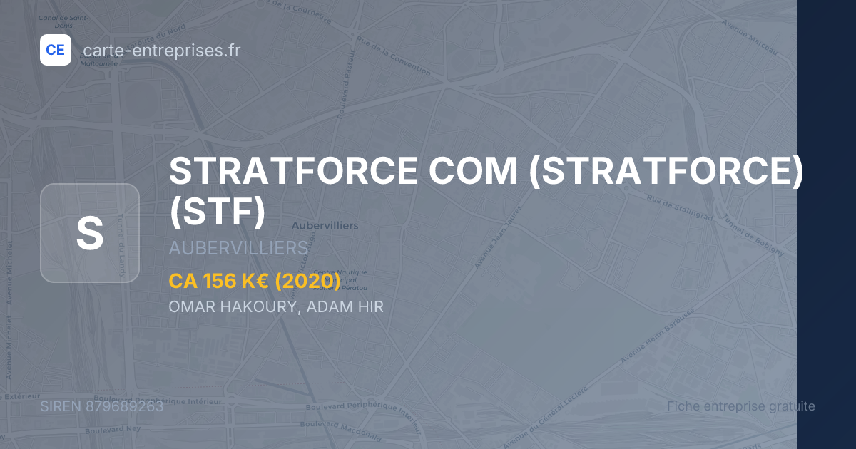 STRATFORCE COM (STRATFORCE) (STF) — 879689263 — fiche entreprise