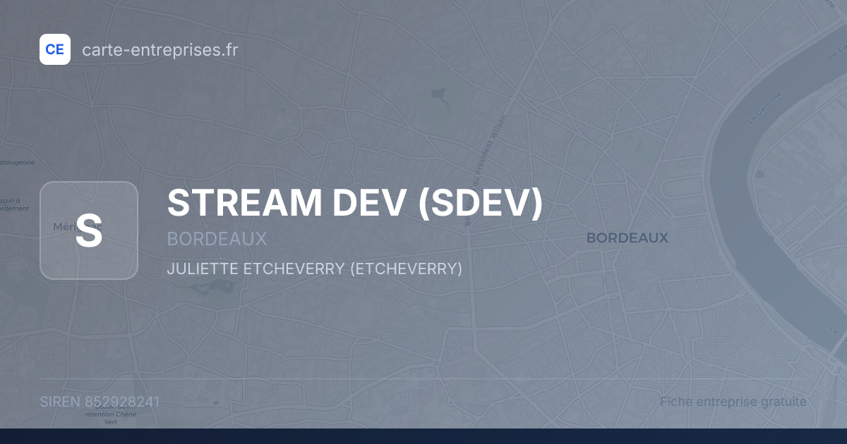STREAM DEV (SDEV) — 852928241 — fiche entreprise