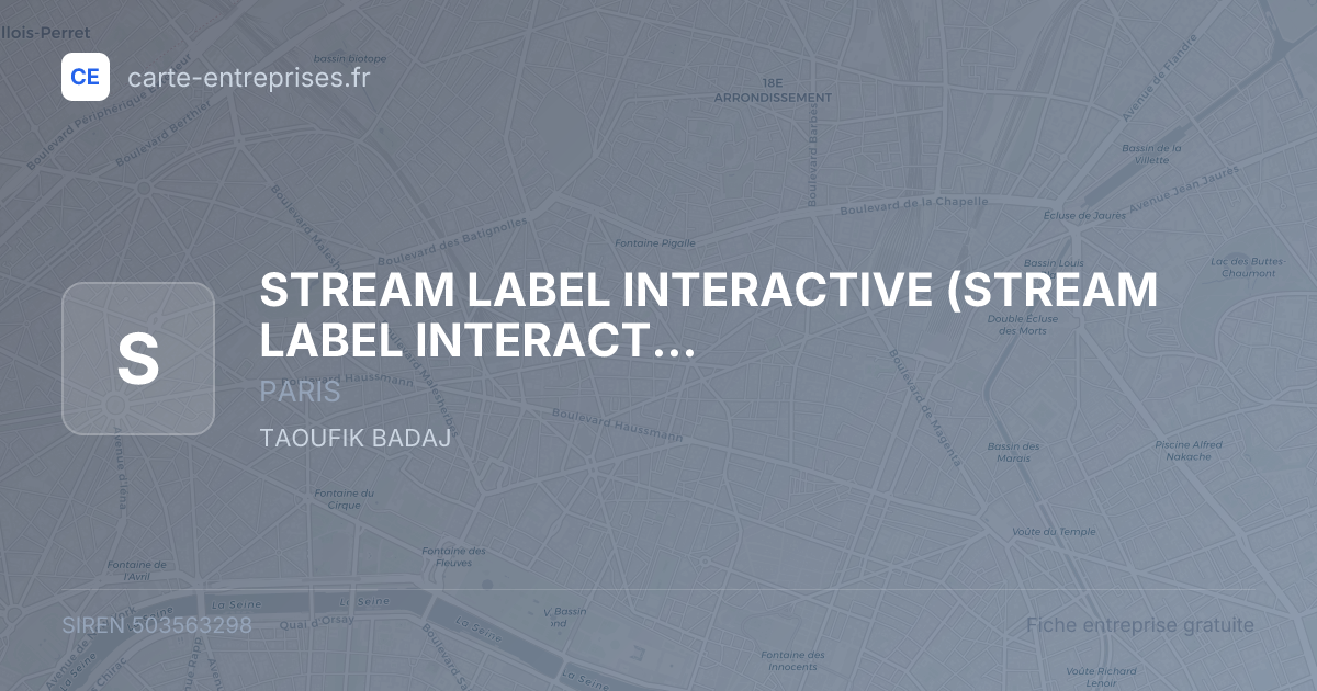STREAM LABEL INTERACTIVE — 503563298 — fiche entreprise
