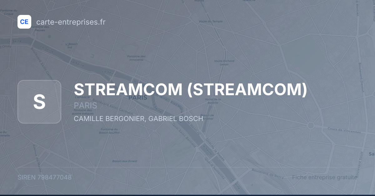 STREAMCOM — 798477048 — fiche entreprise