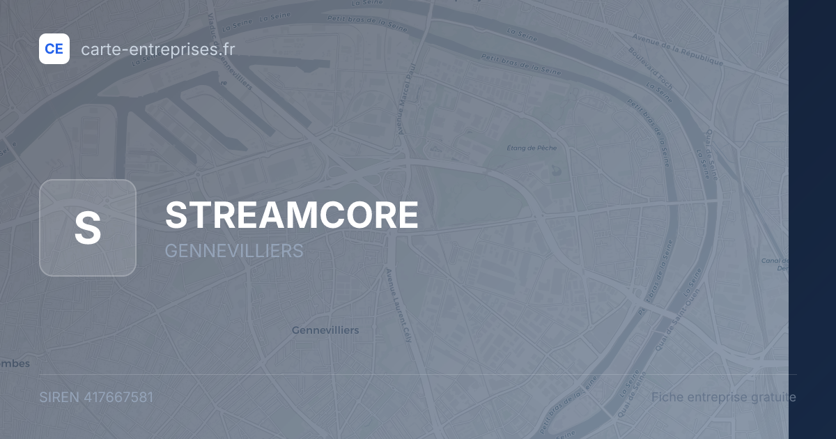 STREAMCORE — 417667581 — fiche entreprise