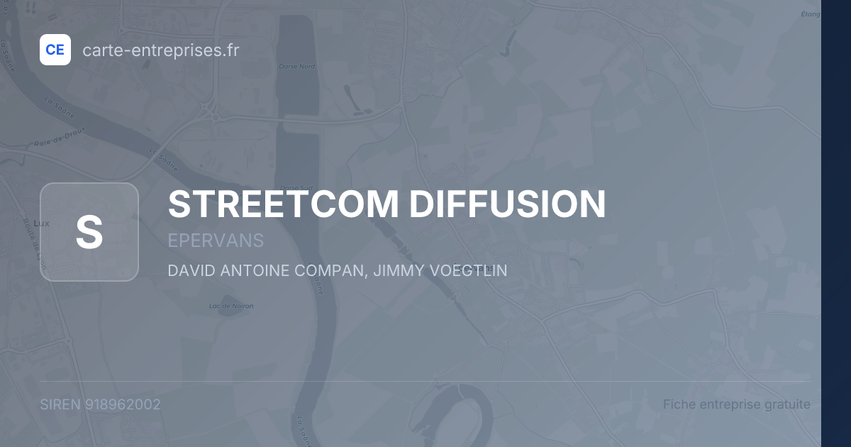 STREETCOM DIFFUSION — 918962002 — fiche entreprise