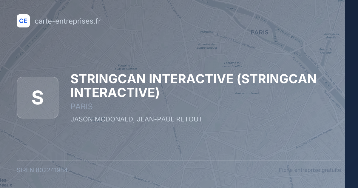 STRINGCAN INTERACTIVE — 802241984 — fiche entreprise