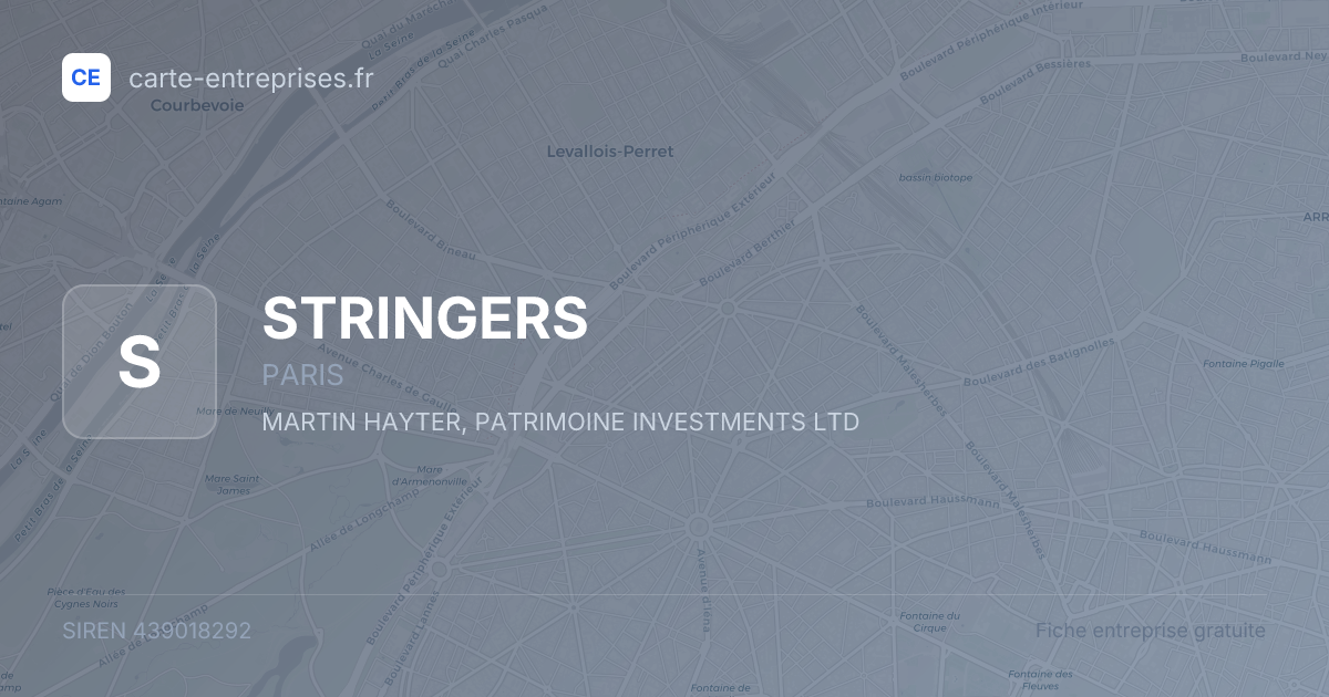 STRINGERS — 439018292 — fiche entreprise