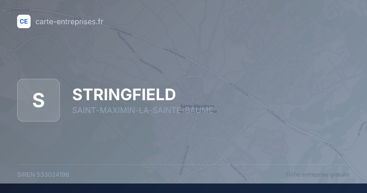 STRINGFIELD — 533024196 — fiche entreprise