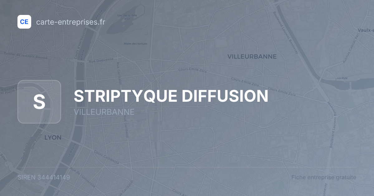STRIPTYQUE DIFFUSION — 344414149 — fiche entreprise