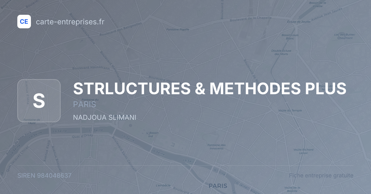 STRLUCTURES & METHODES PLUS — 984048637 — fiche entreprise