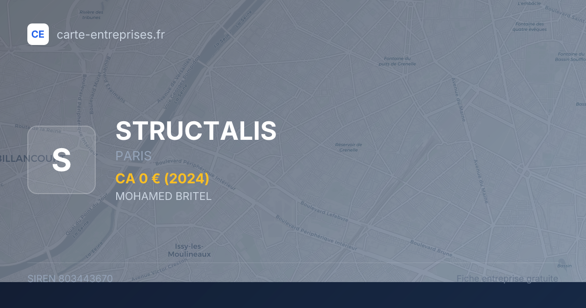 STRUCTALIS — 803443670 — fiche entreprise
