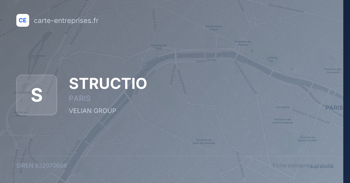 STRUCTIO — 922073689 — fiche entreprise