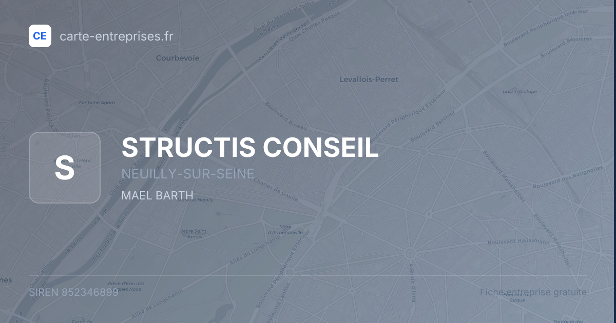 STRUCTIS CONSEIL — 852346899 — fiche entreprise