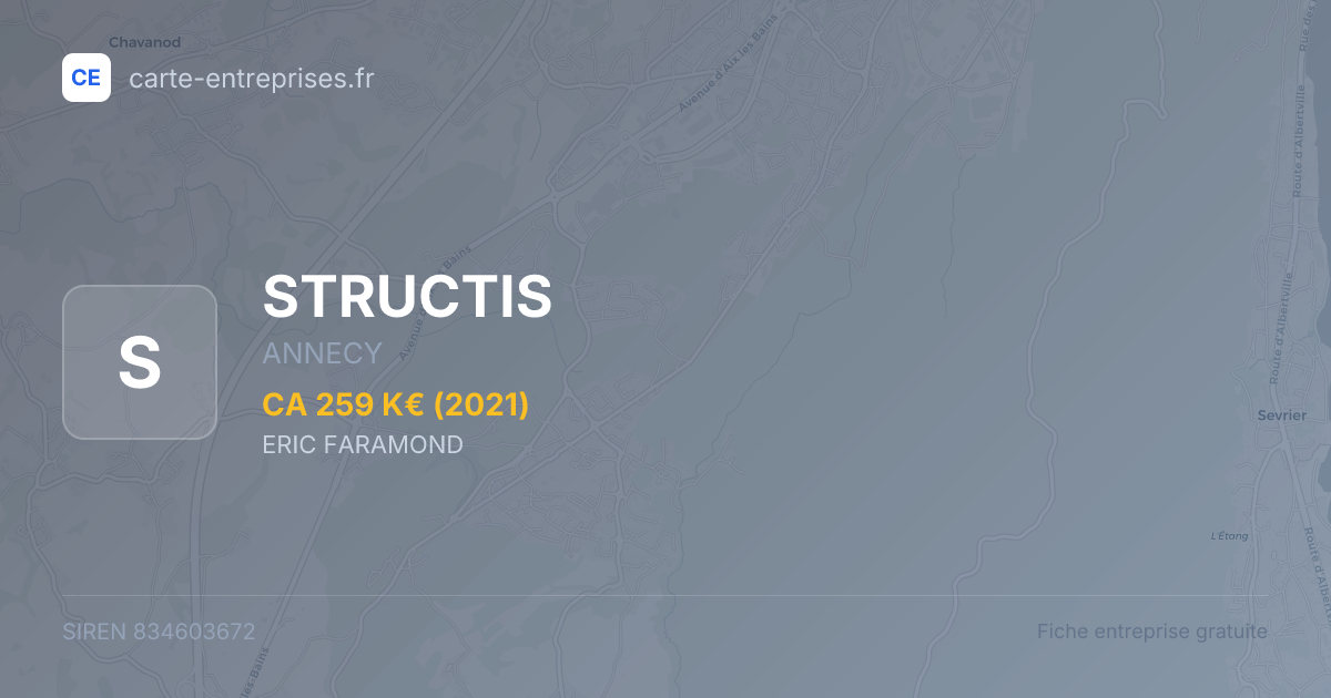 STRUCTIS — 834603672 — fiche entreprise