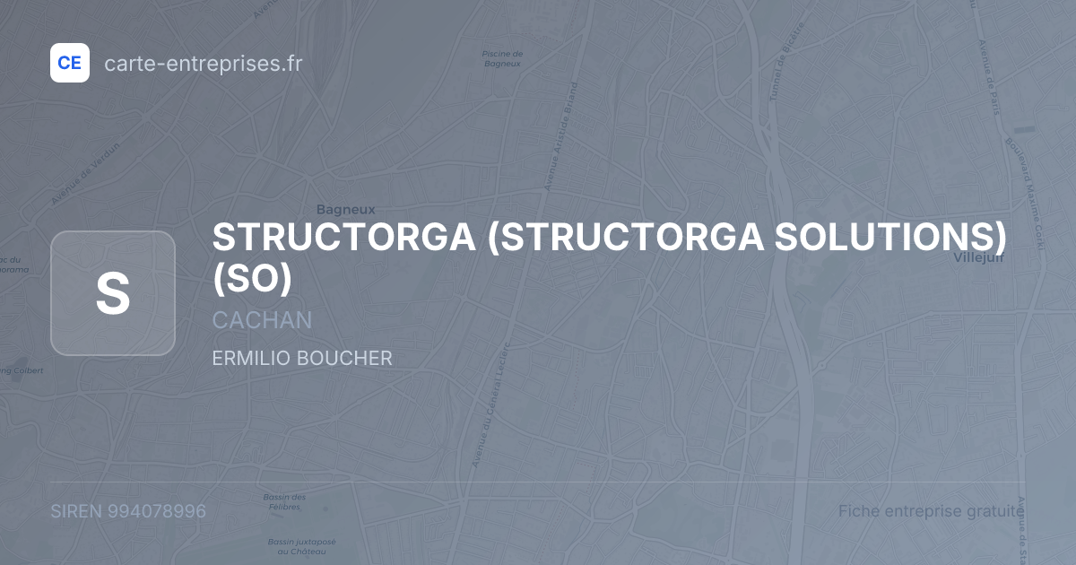 STRUCTORGA (STRUCTORGA SOLUTIONS) (SO) — 994078996 — fiche entreprise