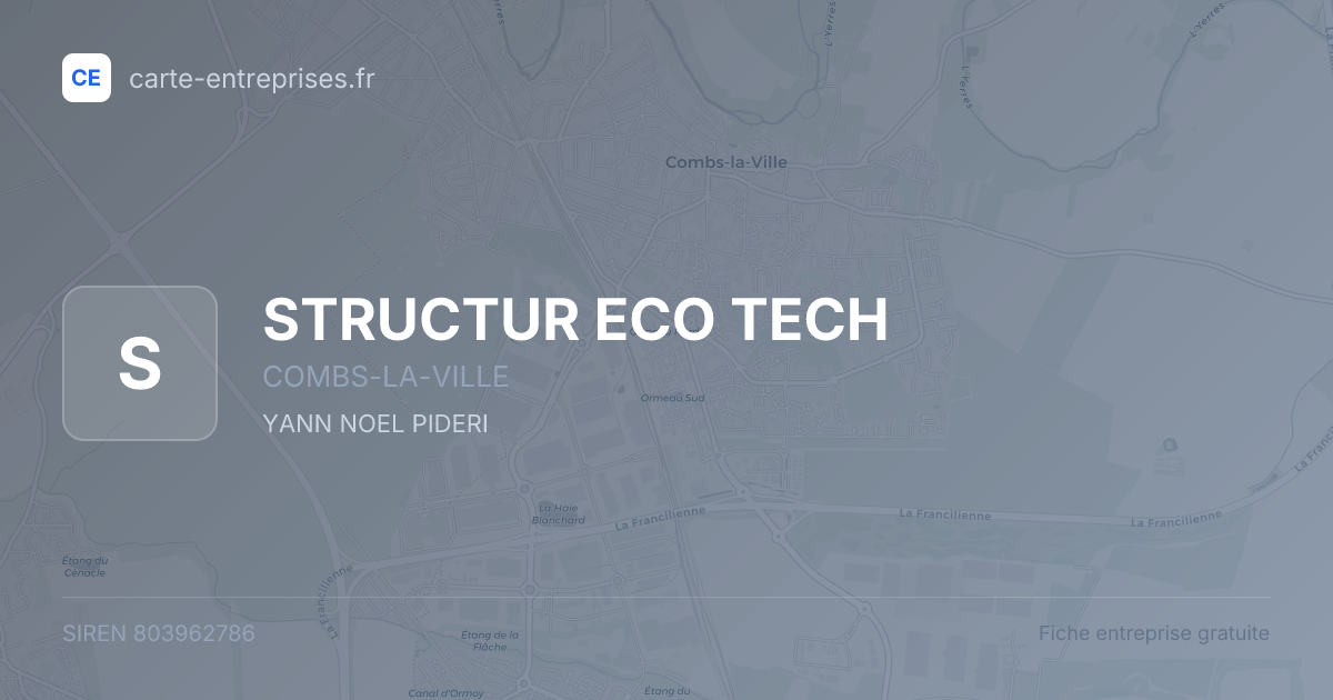 STRUCTUR ECO TECH — 803962786 — fiche entreprise