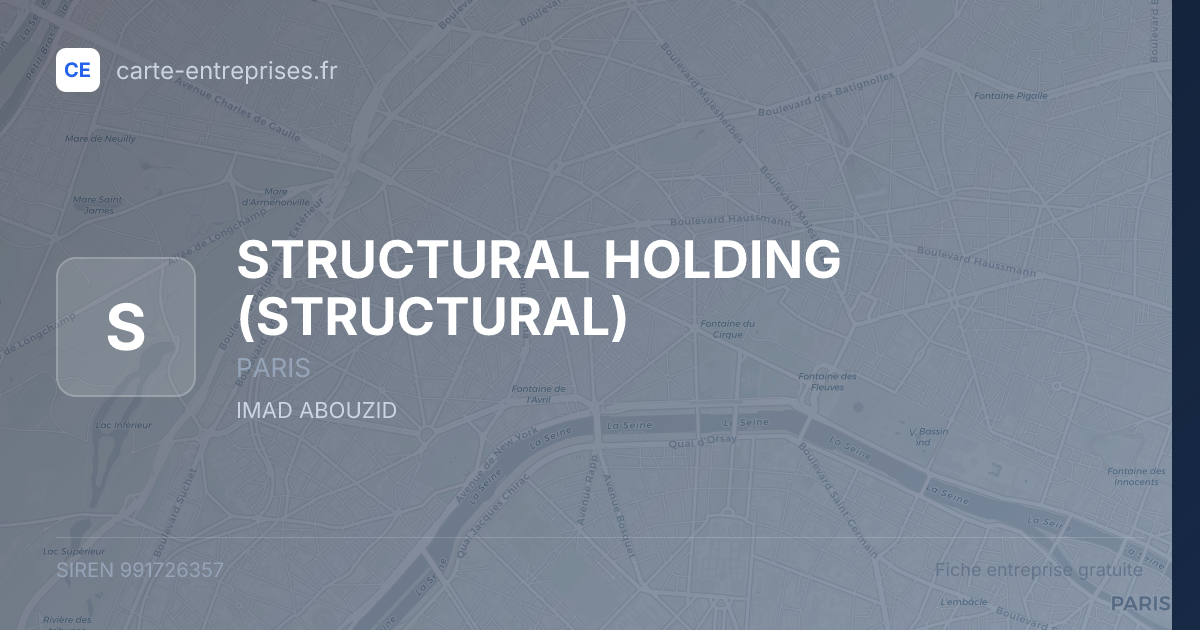 STRUCTURAL HOLDING (STRUCTURAL) — 991726357 — fiche entreprise