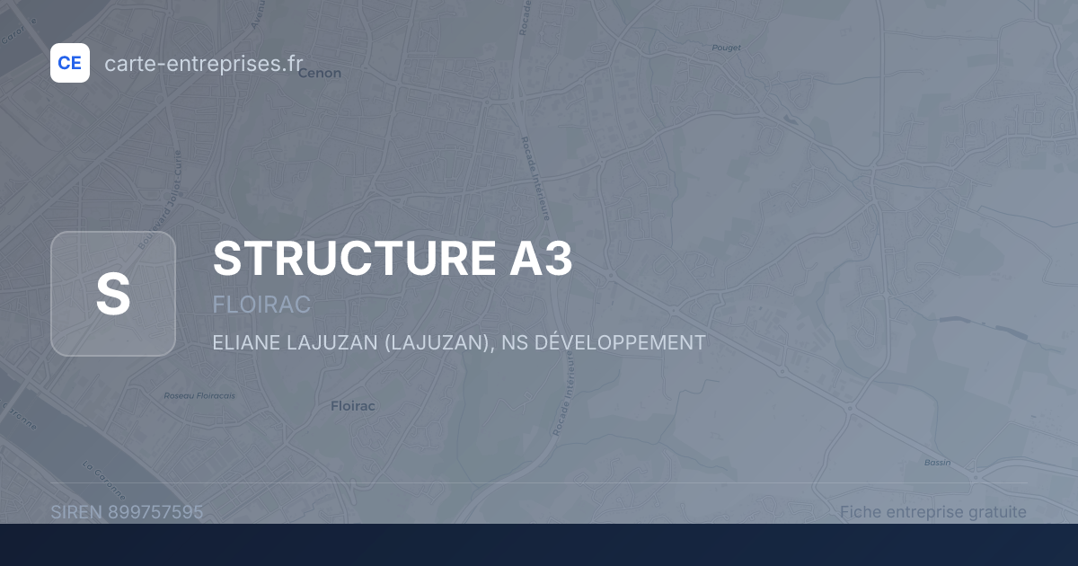 STRUCTURE A3 — 899757595 — fiche entreprise