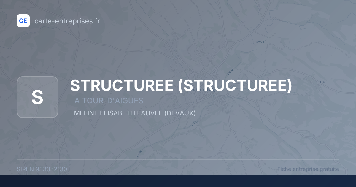 STRUCTUREE — 933352130 — fiche entreprise