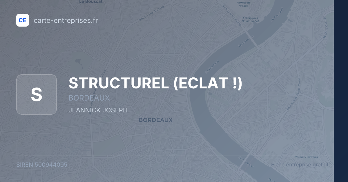 STRUCTUREL (ECLAT !) — 500944095 — fiche entreprise