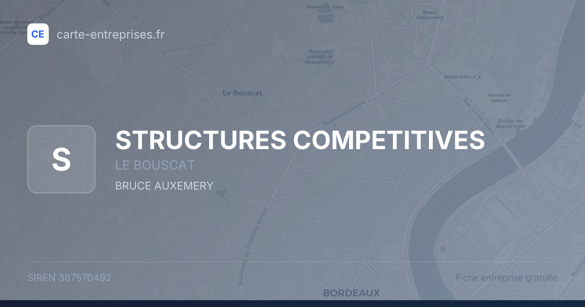 STRUCTURES COMPETITIVES — 387570492 — fiche entreprise