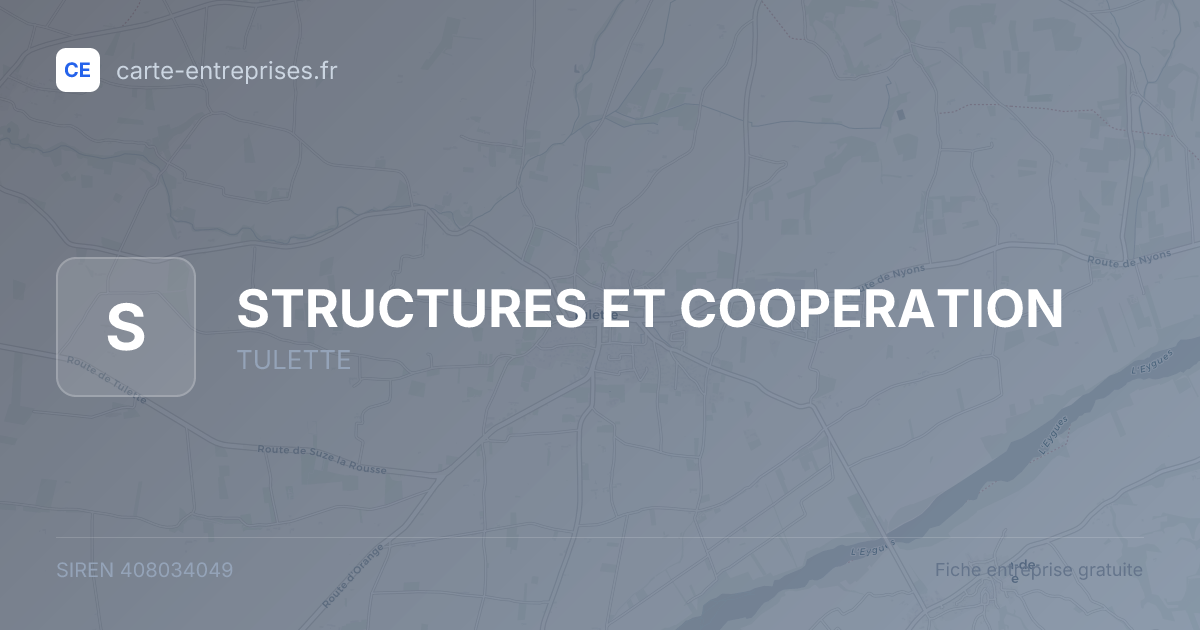 STRUCTURES ET COOPERATION — 408034049 — fiche entreprise