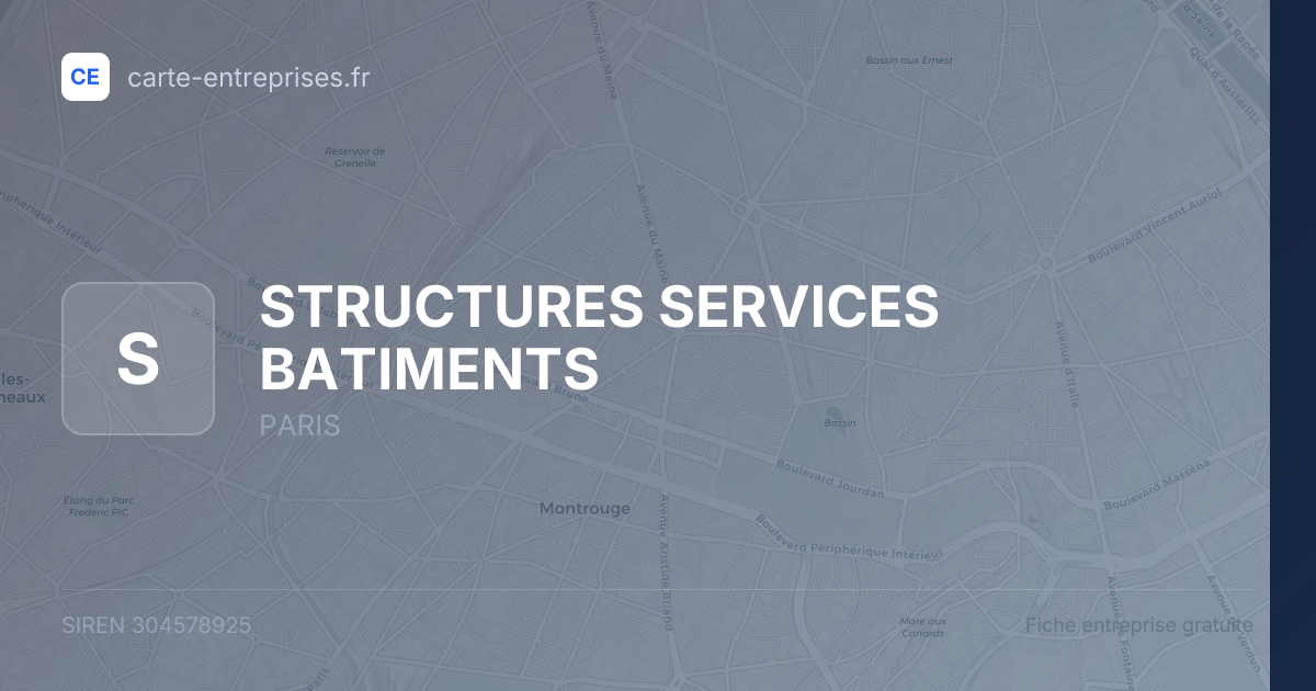 STRUCTURES SERVICES BATIMENTS — 304578925 — fiche entreprise