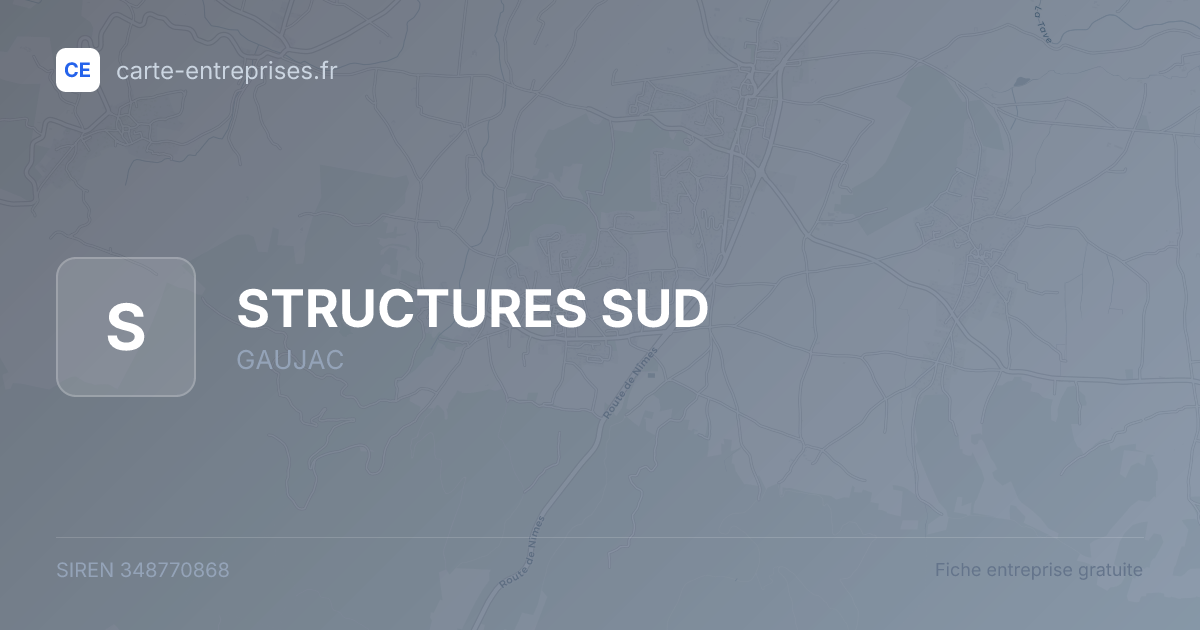 STRUCTURES SUD — 348770868 — fiche entreprise