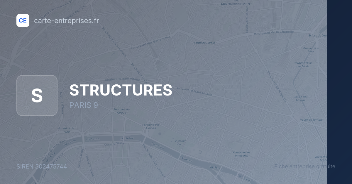 STRUCTURES — 302475744 — fiche entreprise