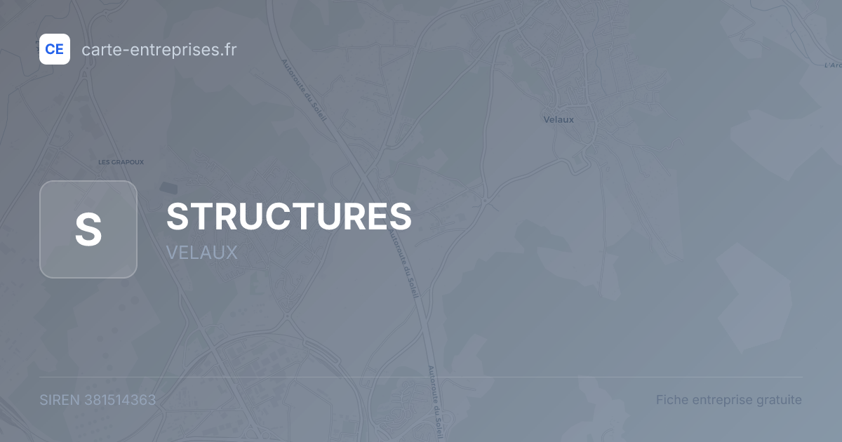 STRUCTURES — 381514363 — fiche entreprise
