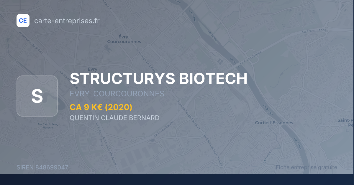 STRUCTURYS BIOTECH — 848699047 — fiche entreprise