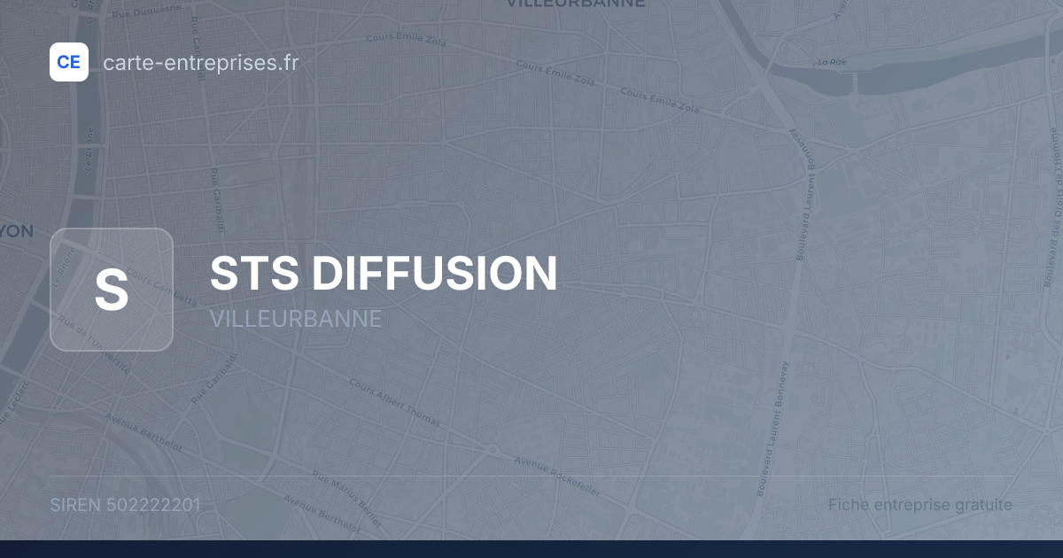 STS DIFFUSION — 502222201 — fiche entreprise