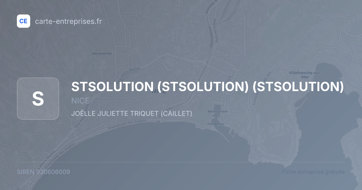 STSOLUTION (STSOLUTION) (STSOLUTION) — 930606009 — fiche entreprise