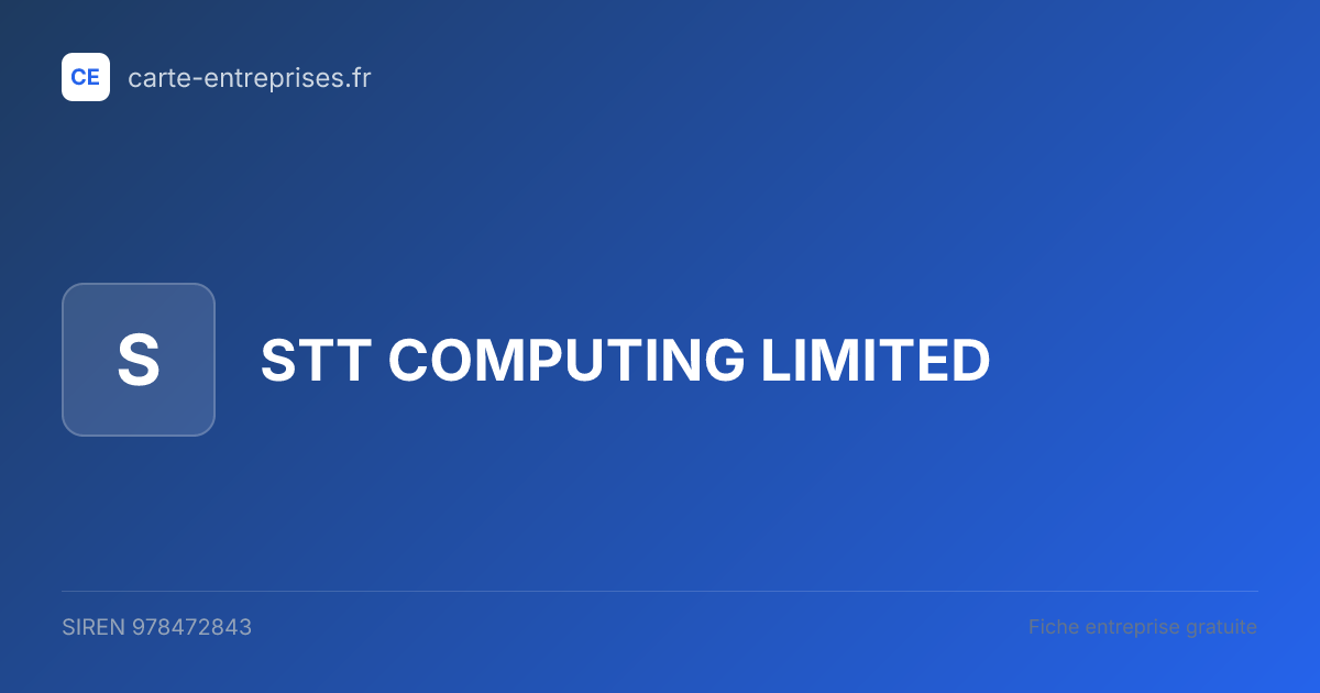 STT COMPUTING LIMITED — 978472843 — fiche entreprise
