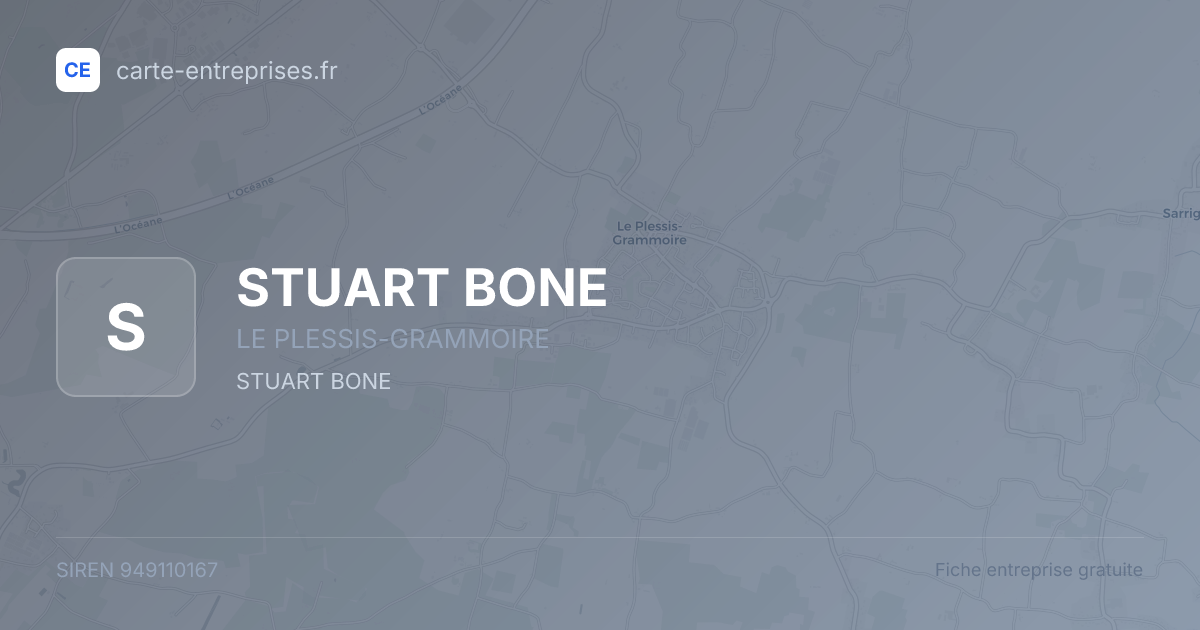 STUART BONE — 949110167 — fiche entreprise