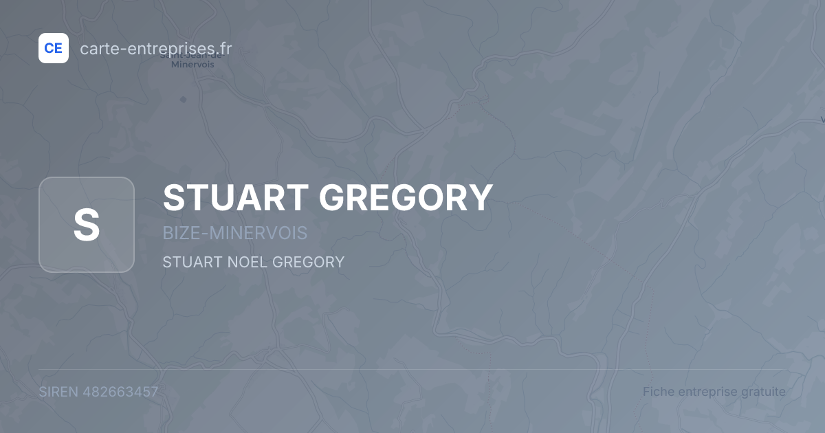 STUART GREGORY — 482663457 — fiche entreprise