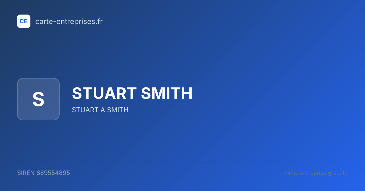 STUART SMITH — 889554895 — fiche entreprise