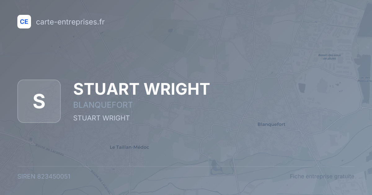 STUART WRIGHT — 823450051 — fiche entreprise